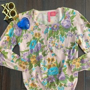 Charlotte Floral Cardigan Sweater Small